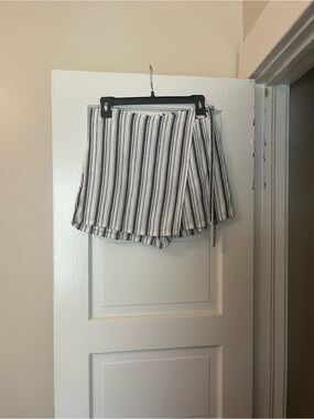 Striped Tie-Waist Skort